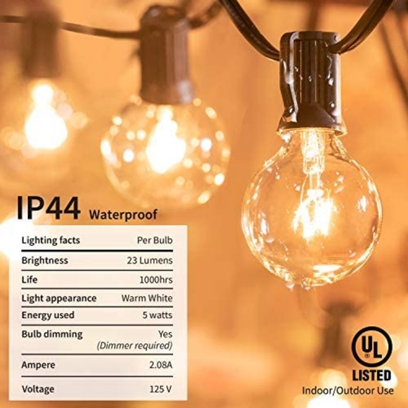 ๐นBrightown Clear G40 Globe String Light Set - Picture 4 of 7